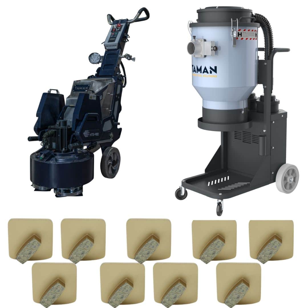 Single Phase Planetary Concrete Floor Grinder- 460mm Starter Pack - 10 Amp