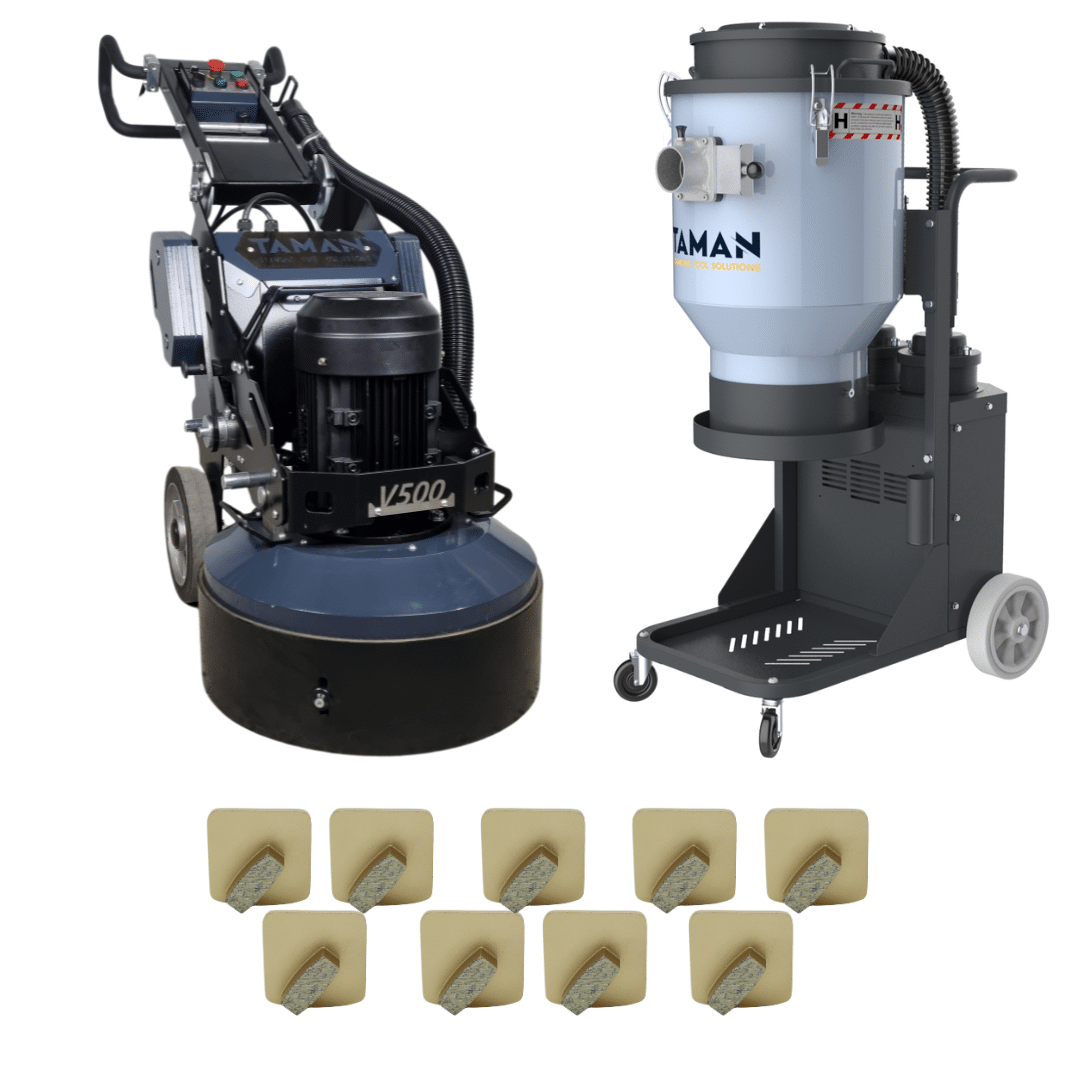 Single Phase 15A Concrete Floor Grinder - 500mm Light Commercial Package