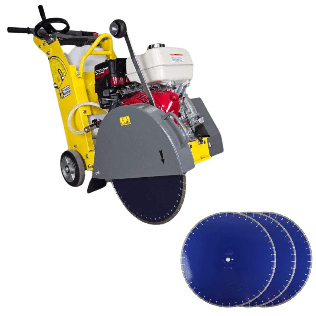 450mm Floor Saw Package – Turner Morris TMFC18 + 3 Reinforced Concrete Blades